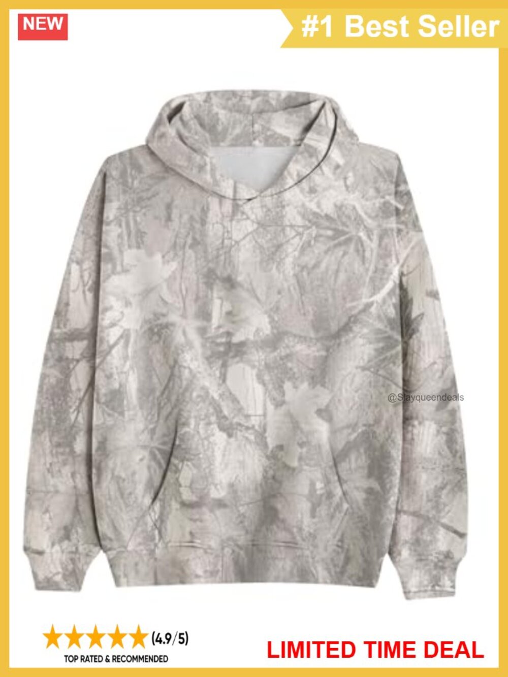 Oversized Fleece Hoodie Drop Shoulder Pullover with Pocket